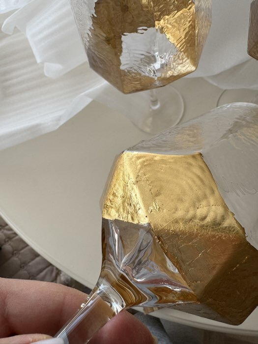 Фотография покупателя товара Бокалы для Magistro «Дарио», 500 мл, 10×25 см, набор 6 шт., стекло, золотистые - Фото 7