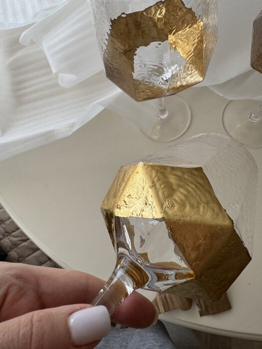 Фотография покупателя товара Бокалы для Magistro «Дарио», 500 мл, 10×25 см, набор 6 шт., стекло, золотистые - Фото 8