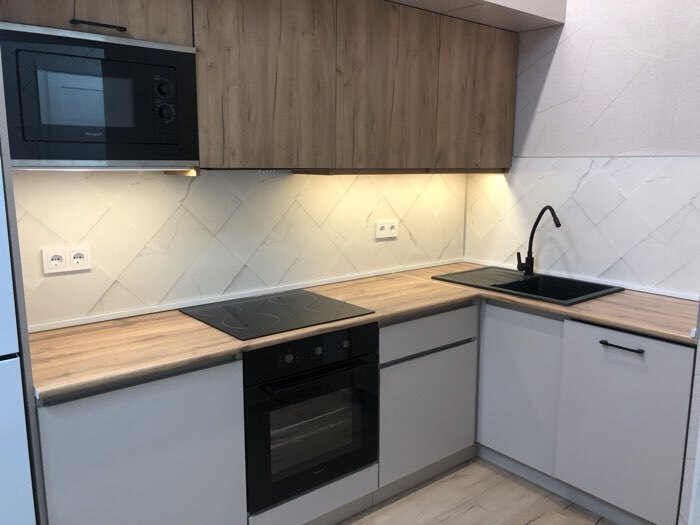 Фотография покупателя товара Кухонный гарнитур в потолок «Виктория», 2400 мм, цвет кашемир/дуб крафт - Фото 11