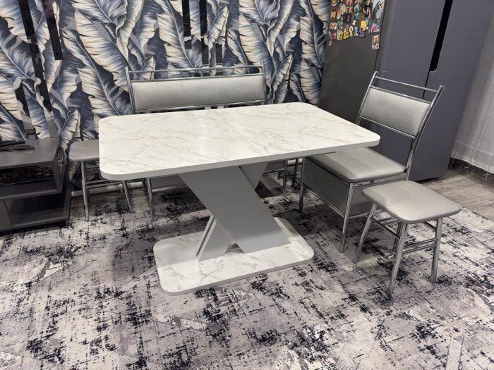 Фотография покупателя товара Стол кухонный раскладной «Аврора», 1200(1600)×750×755 мм, цвет авелано/графит - Фото 2