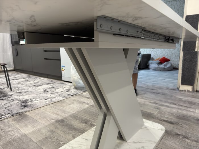 Фотография покупателя товара Стол кухонный раскладной «Аврора», 1200(1600)×750×755 мм, цвет авелано/графит - Фото 4