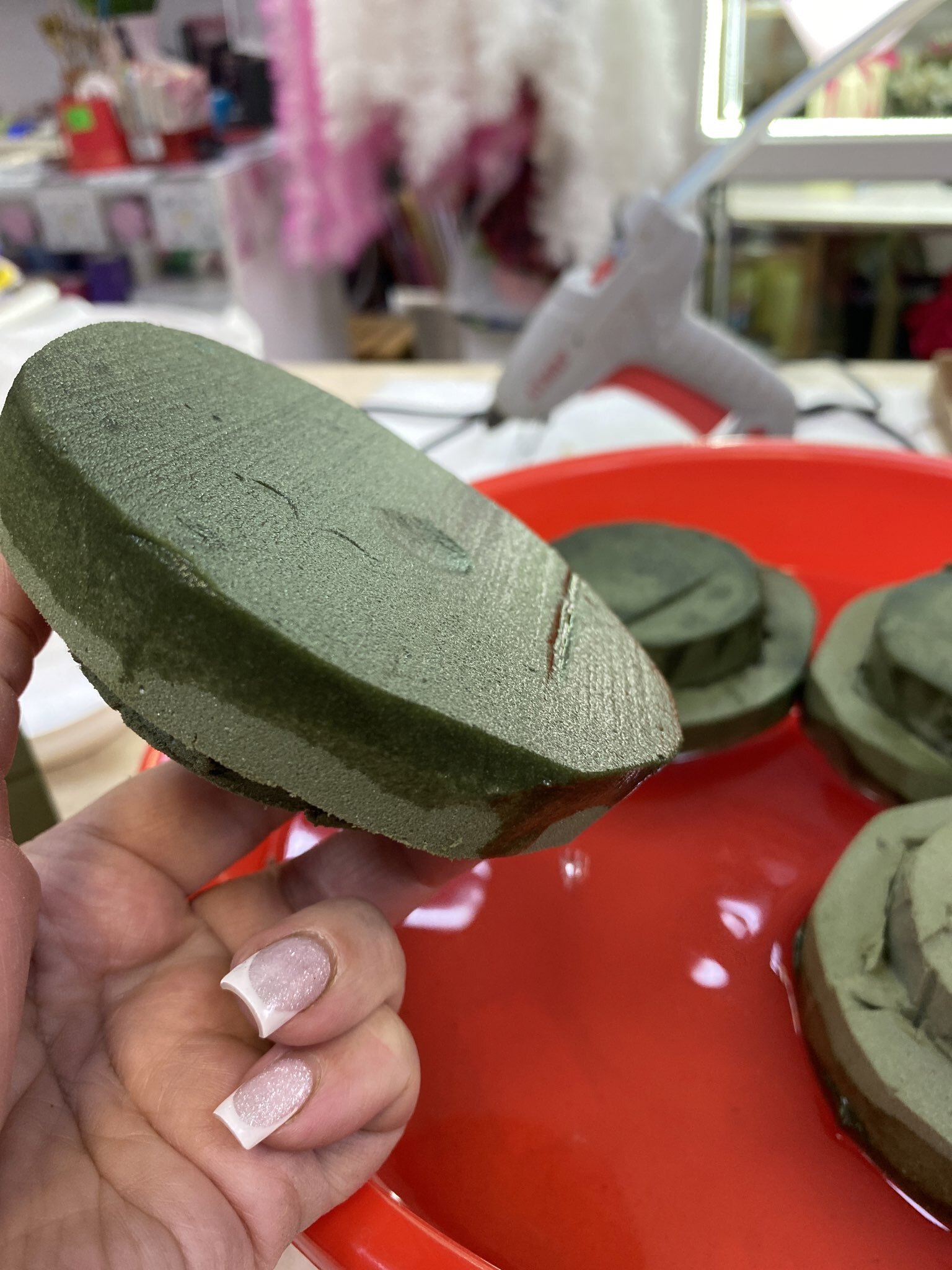 Фотография покупателя товара Губка флористическая для живых цветов, букетов «UPAK LAND» 22.5×10.5×7 см - Фото 8