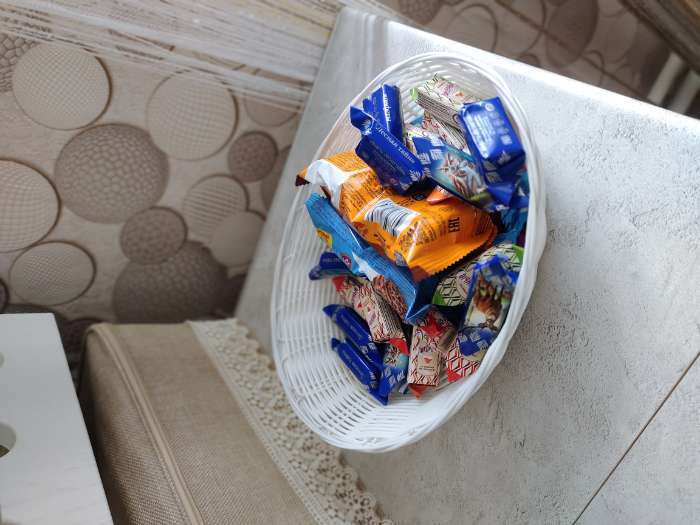 Фотография покупателя товара Корзинка для фруктов и хлеба Доляна «Молоко», 25×18×6.5 см, пластик, плетёная, белая - Фото 2