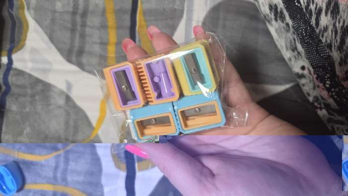 Фотография покупателя товара Набор точилок, 5 штук, пастель ребристая, МИКС - Фото 1