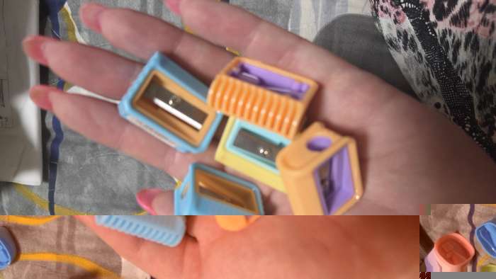 Фотография покупателя товара Набор точилок, 5 штук, пастель ребристая, МИКС - Фото 2