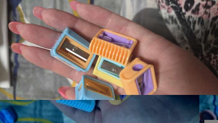 Фотография покупателя товара Набор точилок, 5 штук, пастель ребристая, МИКС - Фото 3