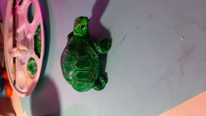 Фотография покупателя товара Фигура для раскраски "Черепаха" 9х5х4см - Фото 2