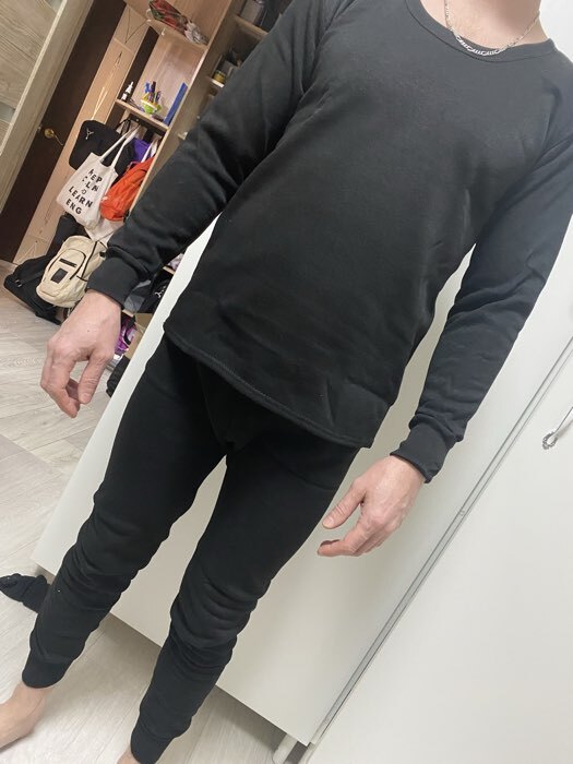 Фотография покупателя товара Термобелье мужское, размер M, 46-48, на рост 165-170 см чёрное - Фото 7