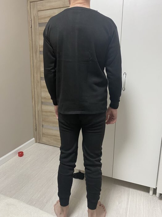 Фотография покупателя товара Термобелье мужское, размер M, 46-48, на рост 165-170 см чёрное - Фото 6