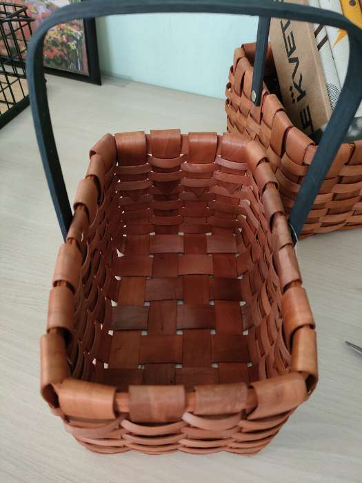 Фотография покупателя товара Корзина плетёная для хранения, 22×15×12 см, ручка h=14 см, секвойя, коричневый - Фото 1