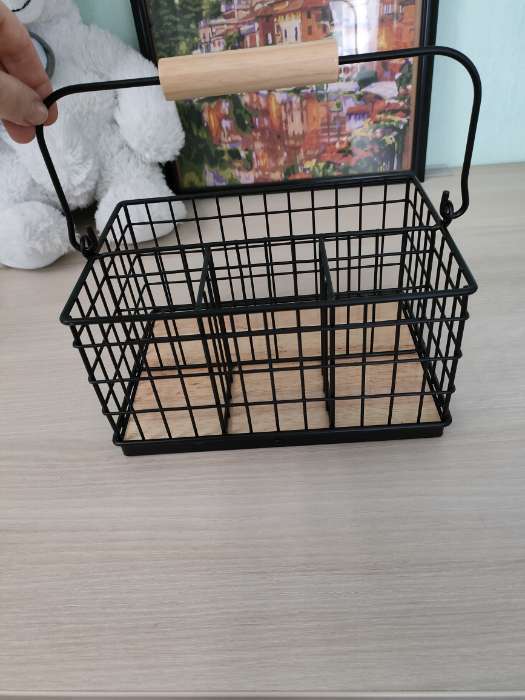 Фотография покупателя товара Корзина для мелочей Доляна «Эстетика», 23×16×12 см, чёрная - Фото 4