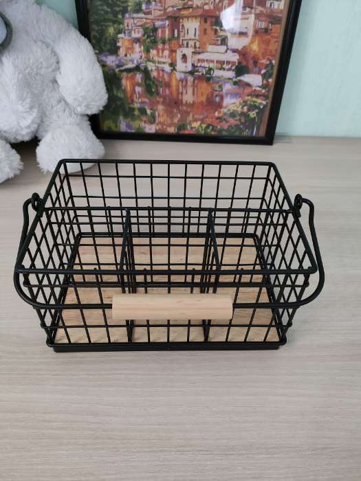 Фотография покупателя товара Корзина для мелочей Доляна «Эстетика», 23×16×12 см, чёрная - Фото 5