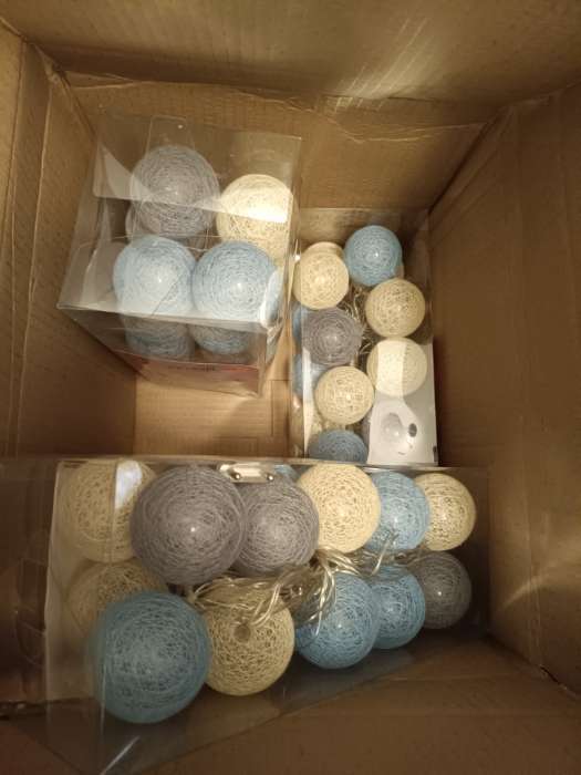 Фотография покупателя товара Гирлянда «Нить» 5 м с насадками «Клубки красно-голубые», IP20, прозрачная нить, 20 LED, свечение тёплое белое, 220 В - Фото 128