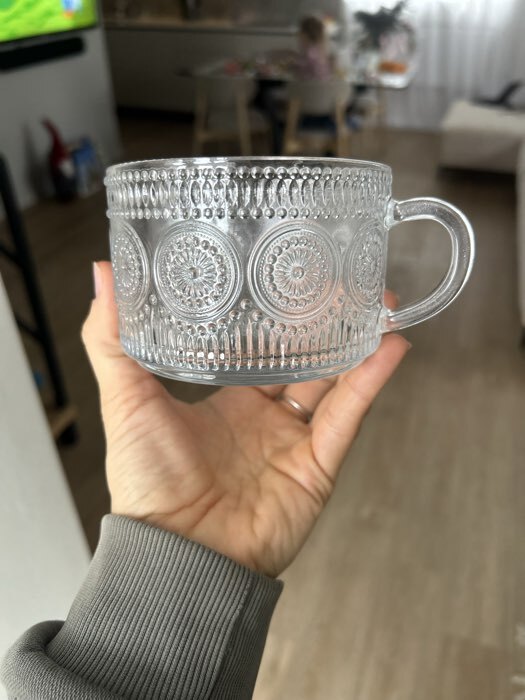 Фотография покупателя товара Набор кружек SLHome «Ларго», 400 мл, 2 шт., стекло, прозрачный - Фото 1