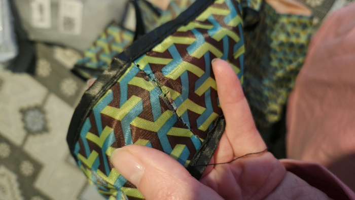 Фотография покупателя товара Сумка хозяйственная без застёжки, складная, 36×0.5×58 см, зелёная - Фото 2