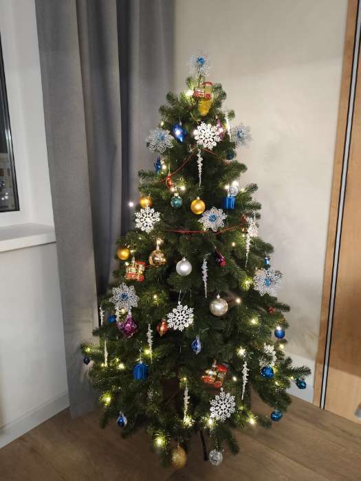 Фотография покупателя товара Ёлочные игрушки 3 шт. «Зимнее волшебство. Ажурный цветок» пластик, 10.5 см, серебро - Фото 1