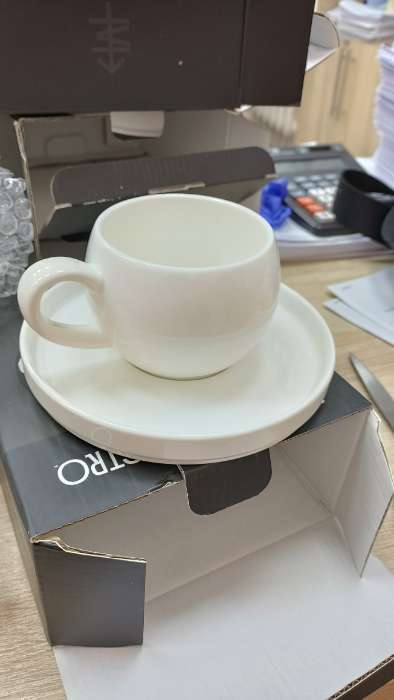 Фотография покупателя товара Чайная пара Magistro OliveQueen, 220 мл, 15×15 см, фарфор, белая - Фото 1