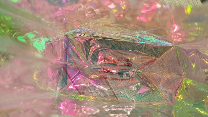 Фотография покупателя товара Пакет подарочный из ПВХ, прозрачный, Розовые ручки, 20×18×10 см - Фото 1