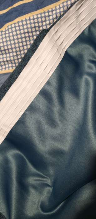 Фотография покупателя товара Штора блэкаут портьерная «Этель» Natural, 130×300 см, синяя, рогожка 275 г/м² - Фото 2