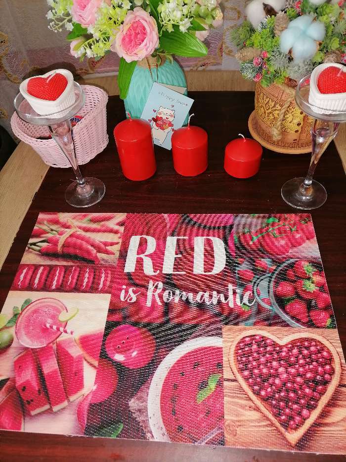 Фотография покупателя товара Салфетка на стол "RED is Romantic" 29*40 см - Фото 1
