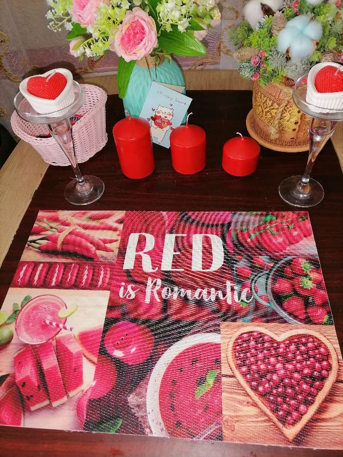 Фотография покупателя товара Салфетка на стол "RED is Romantic" 29*40 см - Фото 3