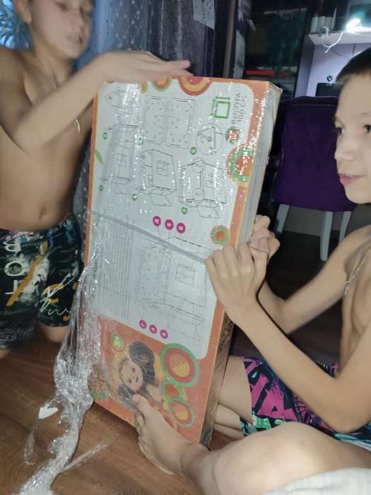 Фотография покупателя товара Дом из картона под раскраску «Чебурашка» - Фото 1