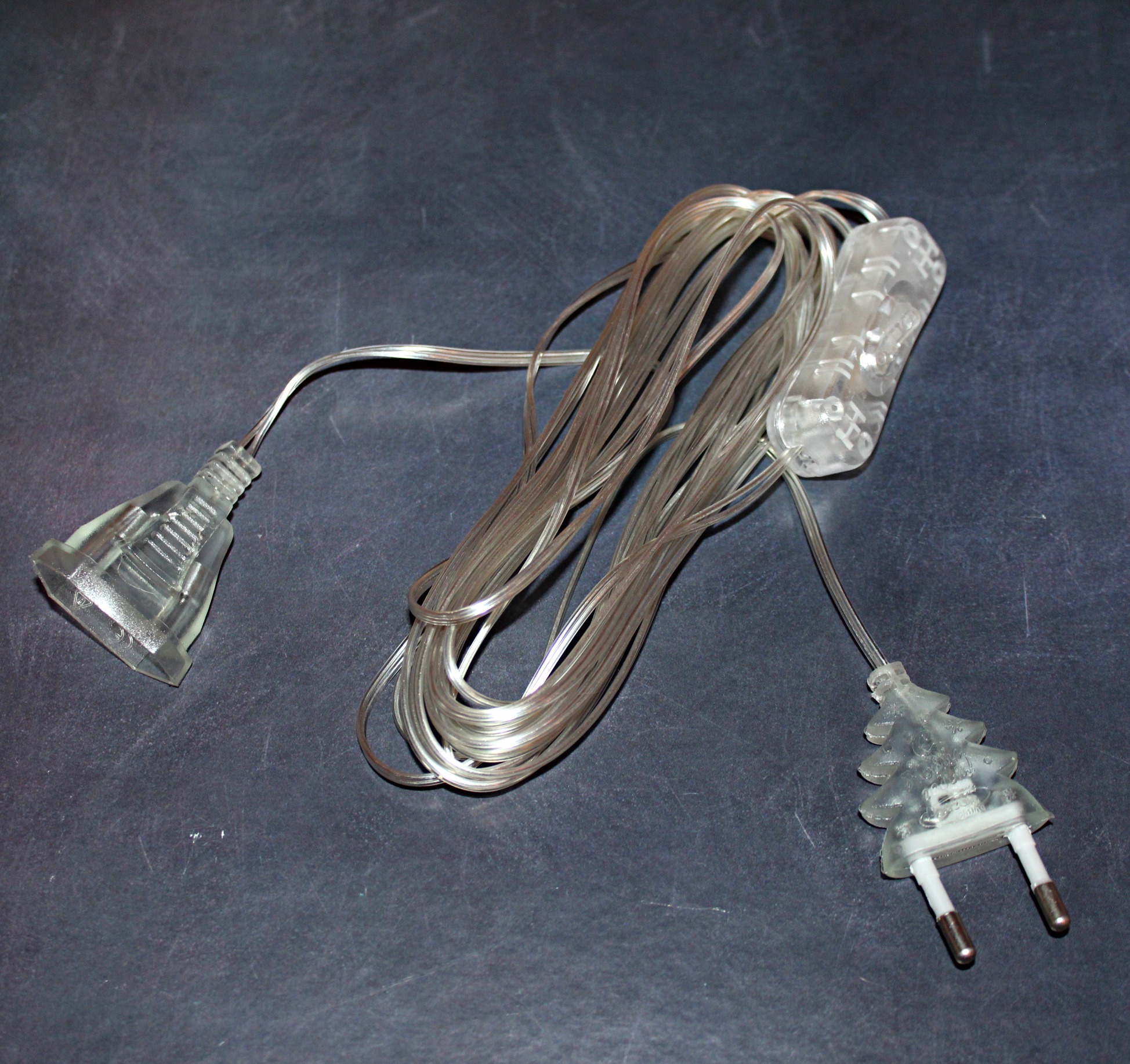 Фотография покупателя товара Удлинитель для комнатных гирлянд с выключателем, 5 м, прозрачная нить, УМС-вилка
