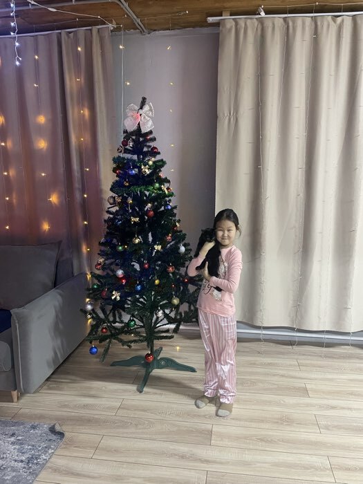 Фотография покупателя товара Искусственная ёлка «Таёжная», 220 см, d нижнего яруса 125 см, 937 ПВХ веток отгибаются - Фото 1