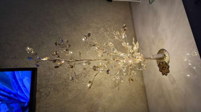 Фотография покупателя товара Фигура светодиодная «Застывшие кристаллы» 55×30×3 см, 20 LED, от батареек CR2032×2, свечение тёплое белое - Фото 2