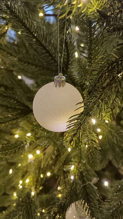 Фотография покупателя товара Ёлочные игрушки «Блестящая дымка», шары новогодние, пластик, набор d=6 см, 12 шт., белый - Фото 1