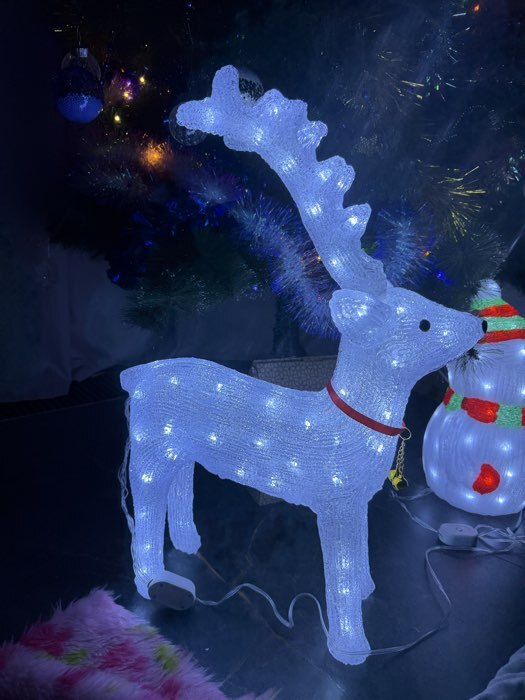 Фотография покупателя товара Светодиодная фигура «Олень величавый» 40×60×20 см, акрил, 72 LED, 220 В, свечение белое - Фото 1