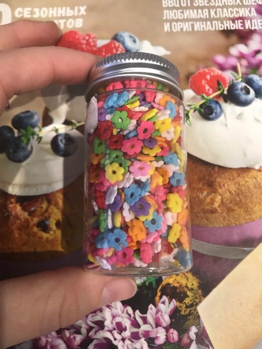 Фотография покупателя товара Кондитерская посыпка «Цветочное утро», многоцветная, 50 г - Фото 2