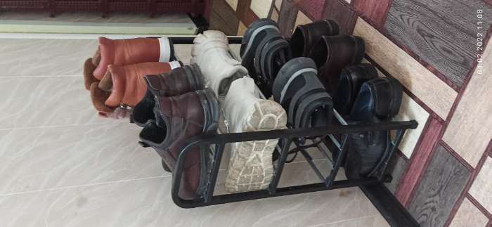 Фотография покупателя товара Обувница Доляна, 4 яруса, 42×19×60 см, цвет красный - Фото 14