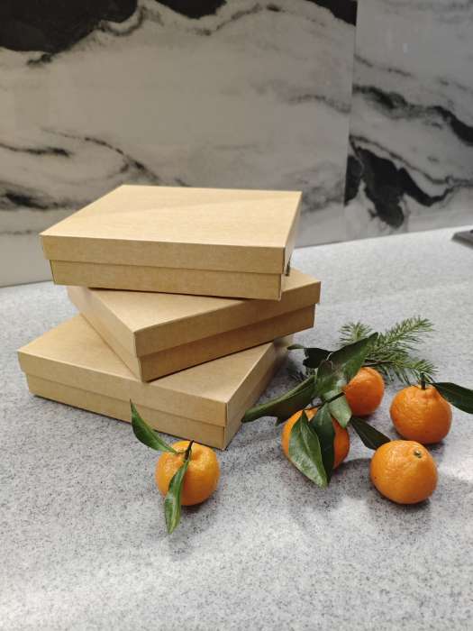 Фотография покупателя товара Коробка складня, крафтовая, крышка дно, 18×16×4 см - Фото 2