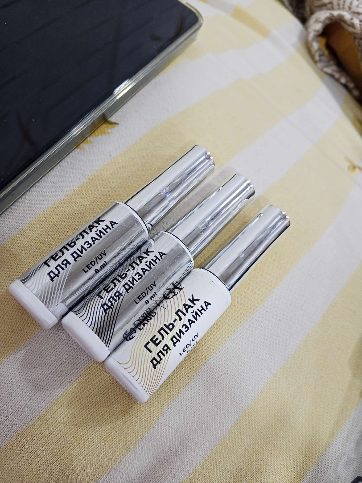 Фотография покупателя товара Гель для дизайна ногтей, с блёстками, LED/UV, 8 мл, цвет серебристый - Фото 2