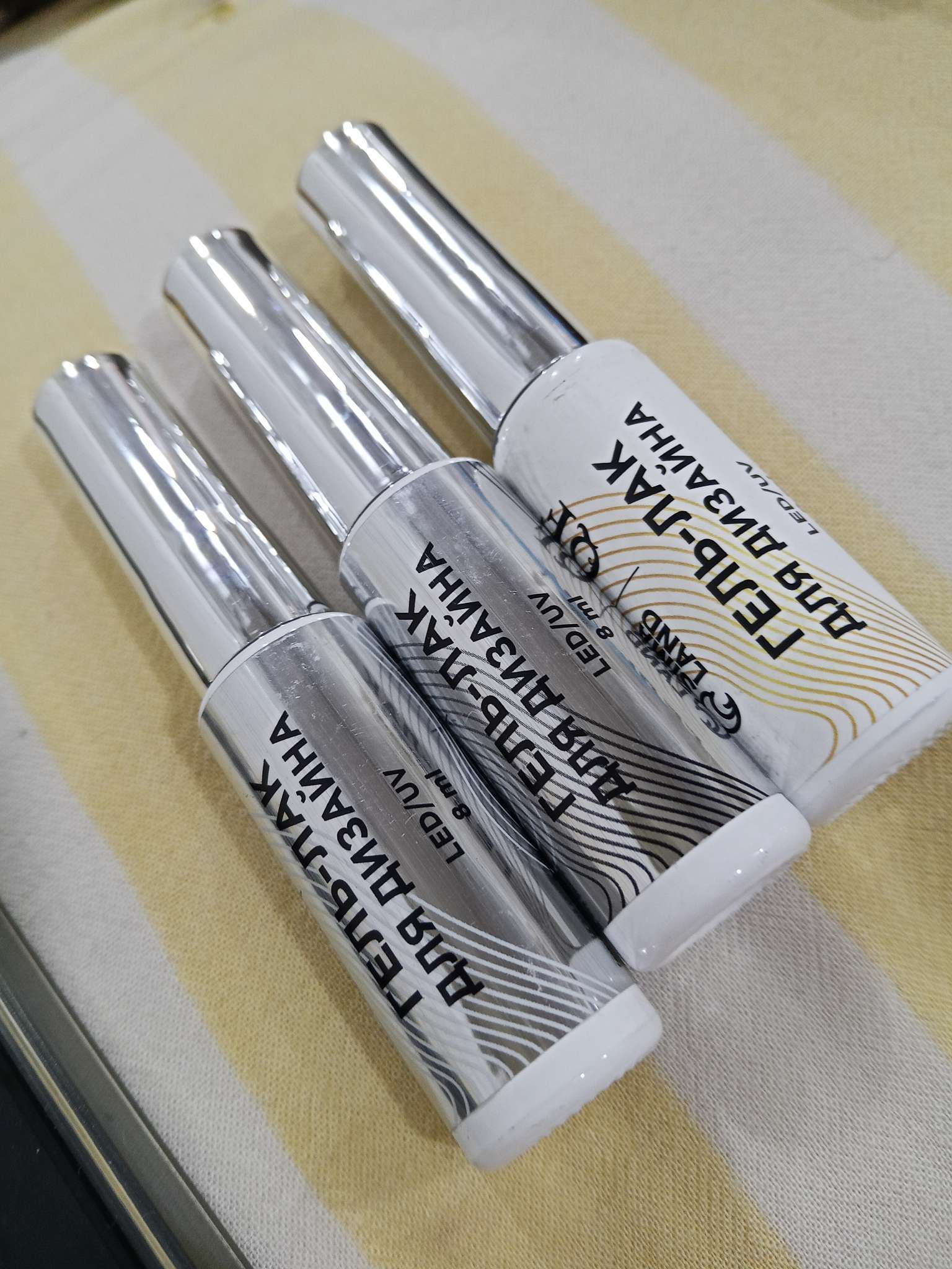 Фотография покупателя товара Гель для дизайна ногтей, с блёстками, LED/UV, 8 мл, цвет серебристый - Фото 1