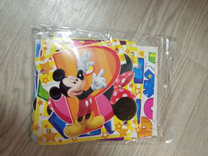 Фотография покупателя товара Гирлянда на люверсах с плакатом «С Днем Рождения», длина 210 см, Микки Маус - Фото 2