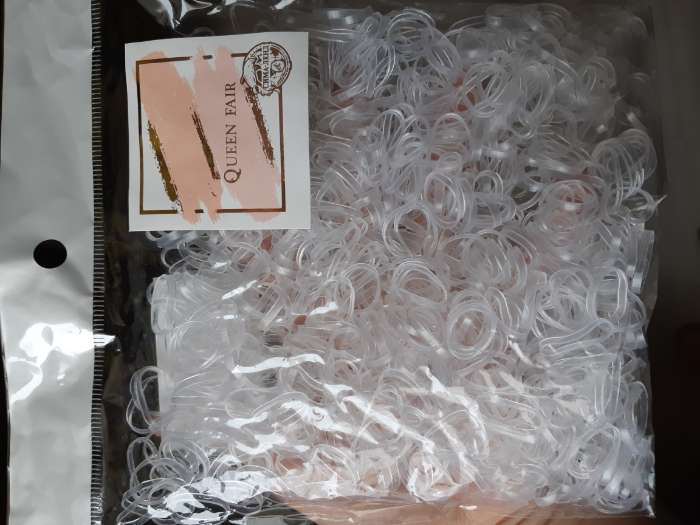 Фотография покупателя товара Силиконовые резинки для волос, набор, d = 2 см, 100 гр, цвет прозрачный - Фото 2