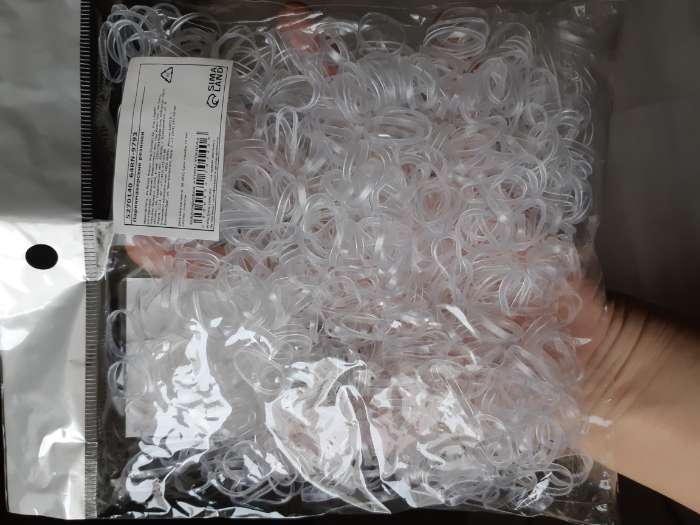 Фотография покупателя товара Силиконовые резинки для волос, набор, d = 2 см, 100 гр, цвет прозрачный - Фото 1