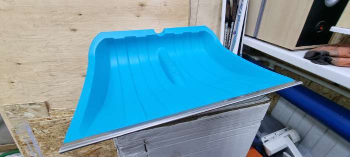 Фотография покупателя товара Ковш лопаты пластиковый, 500 × 440 мм, с металлической планкой, голубой, комбисистема GARDENA - Фото 1