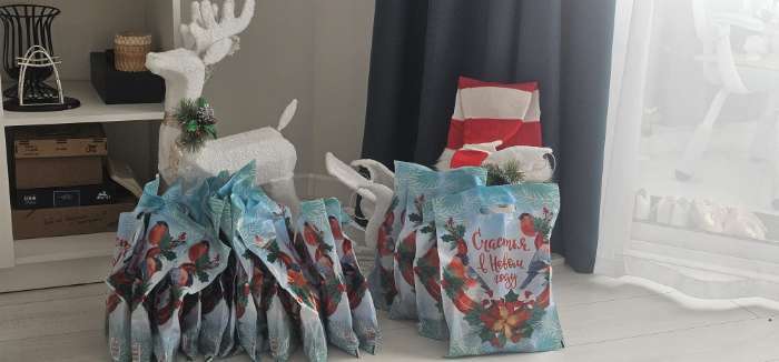 Фотография покупателя товара Пакет новогодний подарочный «Веселье», полиэтиленовый с вырубной ручкой, 40×30 см - Фото 1