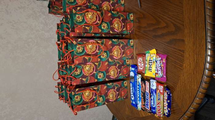 Фотография покупателя товара Пакет подарочный новогодний под бутылку, упаковка «Угощения», 12×36×8.5 см - Фото 1