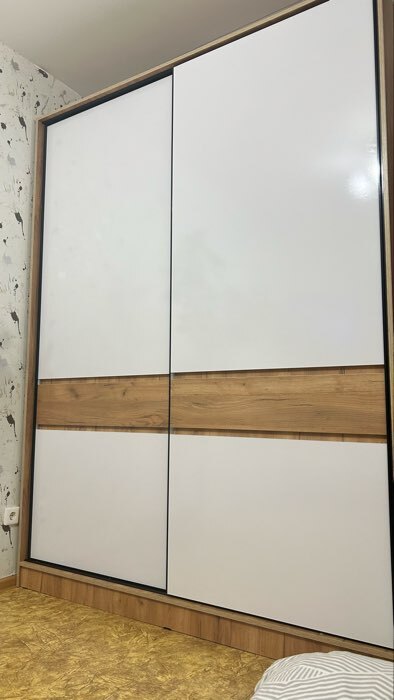 Фотография покупателя товара Шкаф – купе «Роджина», 1800×520×2400 мм, цвет кашемир/дуб крафт серый - Фото 3