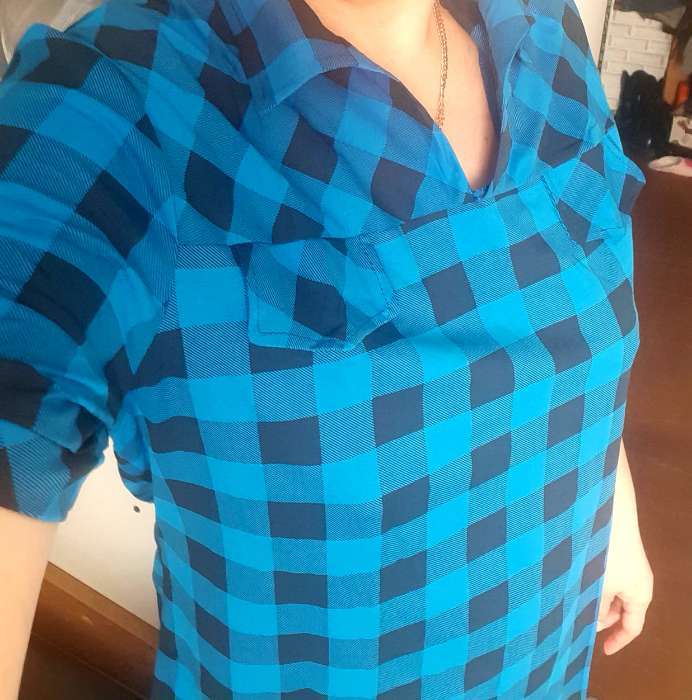 Фотография покупателя товара Рубашка женская «Катрин» цвет синий, размер 44 - Фото 3