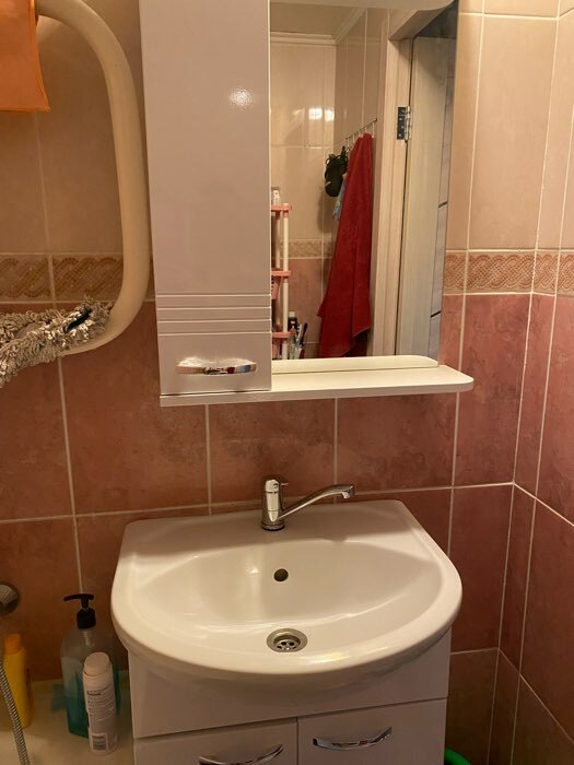 Фотография покупателя товара Комплект мебели для ванной комнаты "Гармония 55": тумба с раковиной + зеркало-шкаф - Фото 8