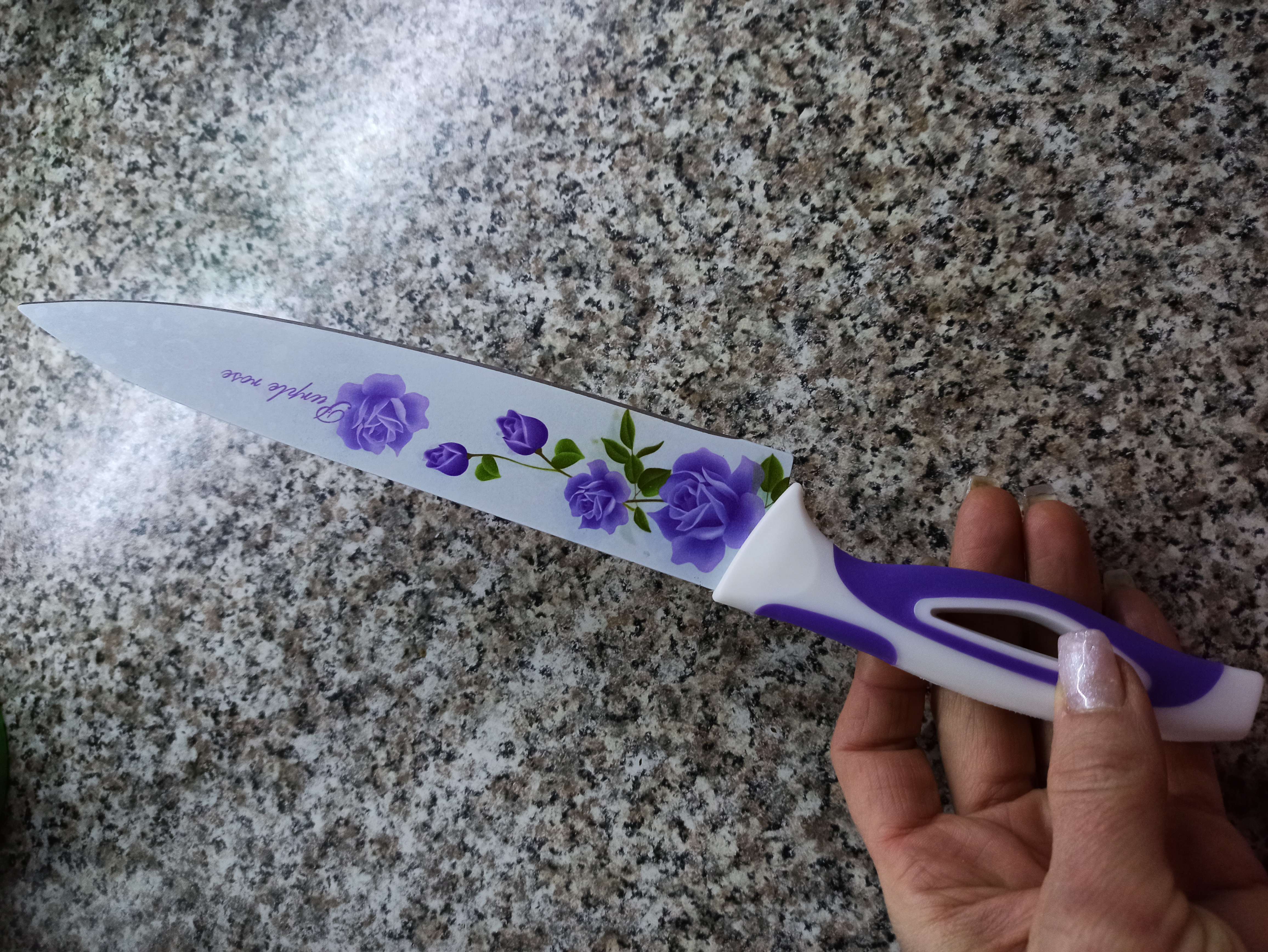 Фотография покупателя товара Нож кухонный Доляна «Розарий», лезвие 20 см, цвет МИКС
