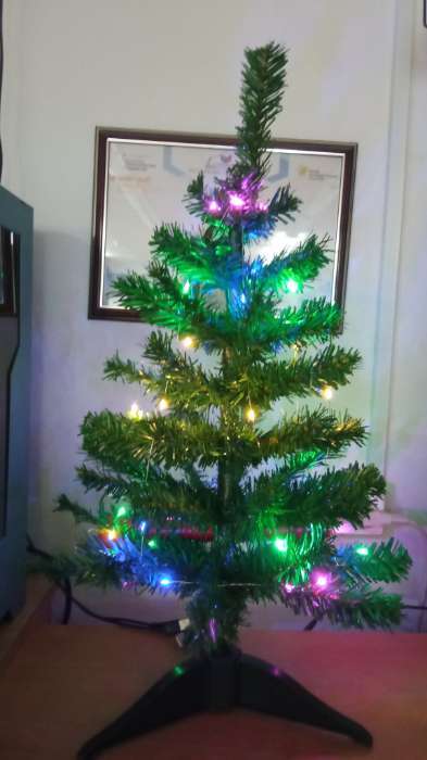 Фотография покупателя товара Искусственная ёлка «Зимнее волшебство. Простая», 60 см, d нижнего яруса 30 см, d иголок 6 см, 60 ПВХ веток отгибаются - Фото 1