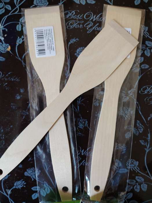 Фотография покупателя товара Лопатка кухонная «Берёза ЛЮКС», дерево, 24.5×4.5×0.4 см - Фото 1