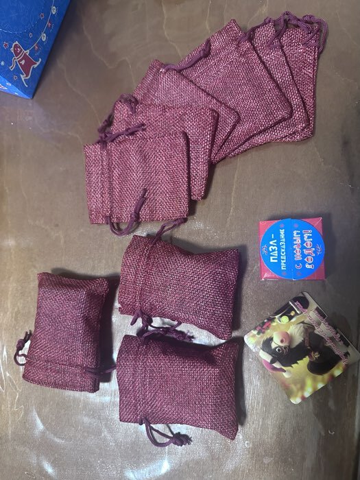 Фотография покупателя товара Холщовый мешочек для украшений, подарков и трав, текстиль «Эко» красный, 7×9 см - Фото 15