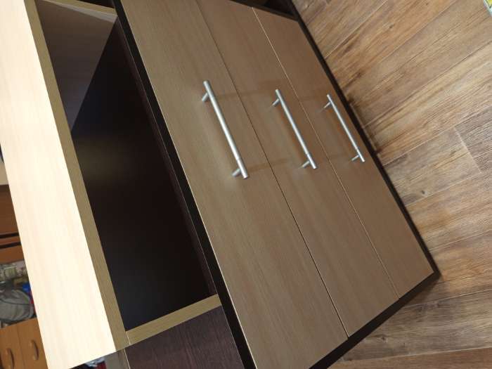 Фотография покупателя товара Комод напольный в спальню «Юнона», с полками, 3 ящика, 1000×426×800 мм, цвет венге/дуб - Фото 7